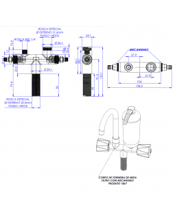 1867 - CORPO DE TORNEIRA MESA FILTRO COM MECANISMO