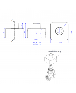 247 - CANOPLA 1.1/2'' QUADRADA CANTOS REDONDOS CR C-50