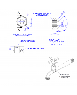 978 - BUCHA POLIACETAL COM TRAVA ESTRIA DECA