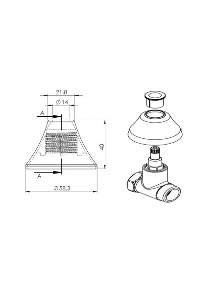 2554 - CANOPLA BASE DOCOL C/ ROSCA 3/4 CR