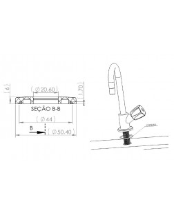 744-G - CANOPLA SLIM ABS CROMADA COM GUARNIÇÃO