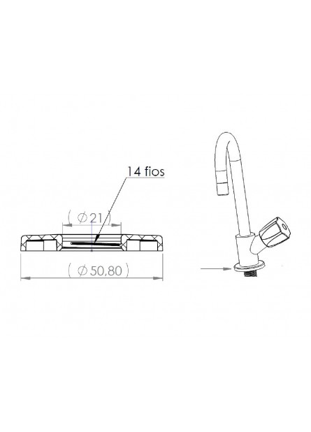 744-R - CANOPLA SLIM ABS CROMADA COM ROSCA