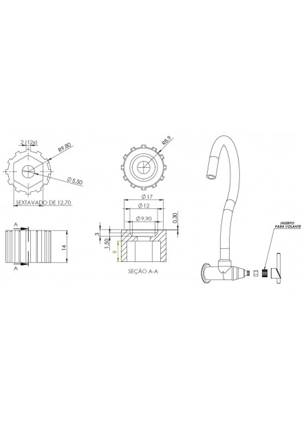 976 - INSERTO ABS PARA VOLANTE ALAVANCA